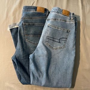 2 pair size 12 American Eagle mom jeans